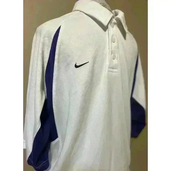 Vintage Y2K NIKE dri fit Waffle Polo Shirt Men's XL purple Golf Tennis 90s Style - Picture 3 of 9